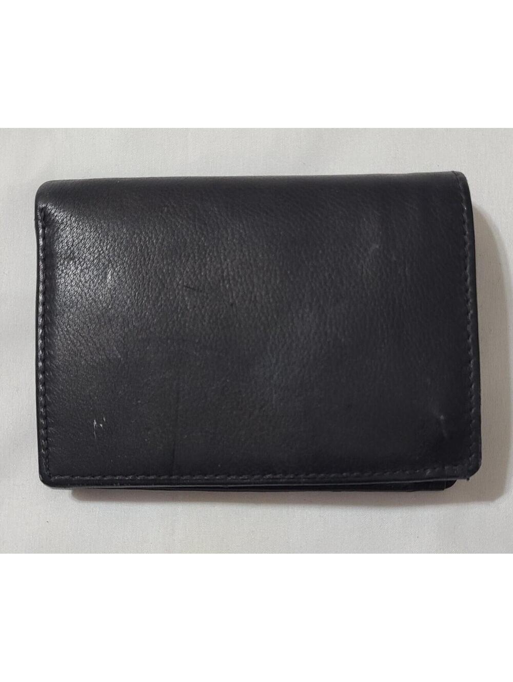 Marshal Genuine Leather Wallet Womens Sz Small Black Pockets CC Holder Organizer